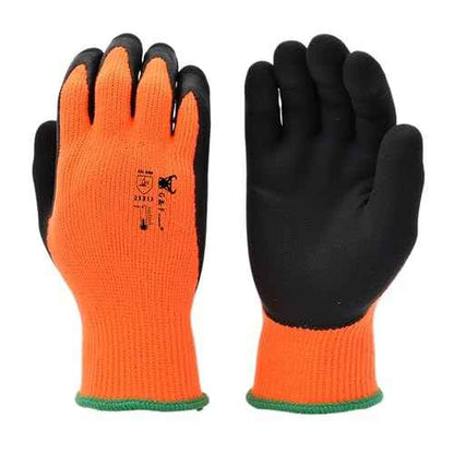 G & F Products Winter Gloves for outdoor cold weather Double Coated Windproof texured Plam and Fingers Acrylic Terry inner keep hands warm at -58F, 12 Pairs X-Large 1528XL, Orange (1528XL-DZ)
