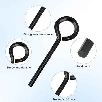 12pcs 5/32 inch Standard Hex Dogging Key with Full Loop, Black Solid Metal Allen Key Sets Wrench for Keychain Push Bar Panic Exit Device Key