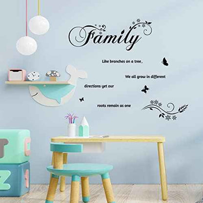 Family Like Branches on a Tree We All Grow in Different Directions Yet Our Roots Remain As One Wall Sticker Removable Home Decor Art Stickers (Family New)