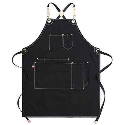 Jeanerlor Work Apron Durable Tool Aprons for Women and Men Cross-Back Straps