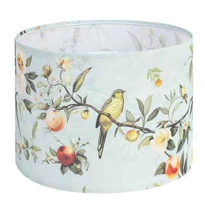 Drum Lamp Shades Set of 2, 13x13x10in Fabric Lamp Shade, Lampshade with Floral and Bird Print, Lamp Shades for Table Lamps, Support Spider and E26 Base