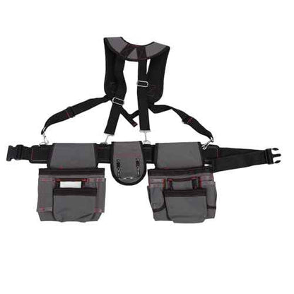 GOTOTOP Men's Tool Belt, 600D Oxford Fabric, Tool Belt Bag with Adjustable Waist Strap, Grey, 29.53 Inches, Tool Belts for Construction