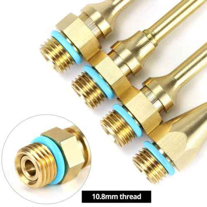 QWORK 4Pcs Pure Copper Glue Gun Nozzle Set - Glue Gun Nozzle Assortment Set, Gluegun Tips Replacement for Hot Melting Glue Guns Bore, 2.0x(34/50/70/100mm)+3.0x50mm