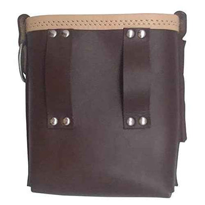 3850-CHOC Bolt Bag with Spud Wrench Holder and Snap Holder | Ironworker Bolt Bag, Medium Size | Premium, Ultra Durable Buffalo Leather | Commercial Grade Sliding Tool Belt Accessory