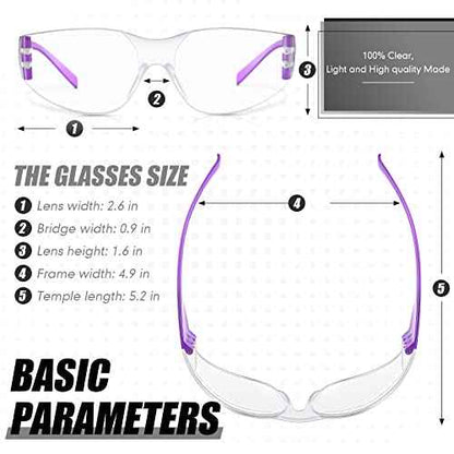 Chumia 64 Pcs Kids Safety Glasses Scratch Impact Resistant Safety Goggles Anti Fog Protection Glasses with Clear Lens