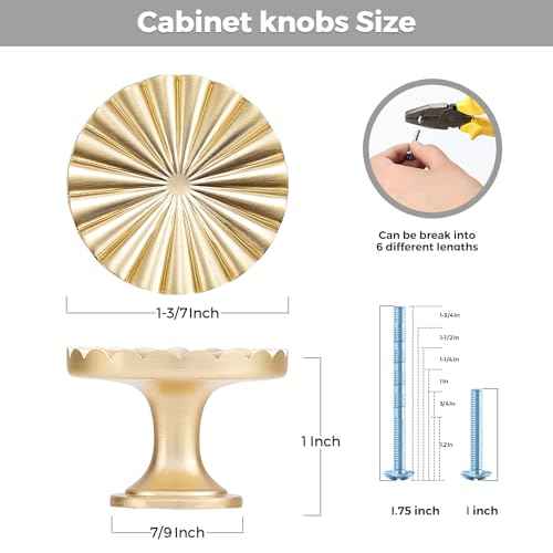 20 Pack Gold Cabinet Knobs Brushed Brass Dresser Knobs Zinc Alloy Dresser Hardware for Closet, Wardrobe and Cupboard Round Vintage Drawer Pulls
