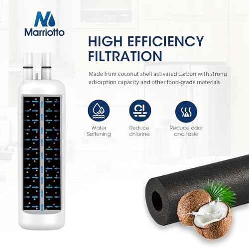 MARRIOTTO EDR1RXD1 Refrigerator Water Filter Compatible with W10295370A, WHR1RXD1, KAD1RXD1, Filter 1, W10295370, P4RFWB, P8RFWB2L, 46-9930, 46-9081 and W10311524 Air Filter (3+3)