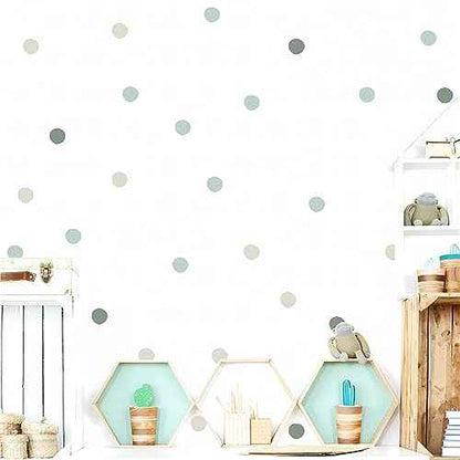 Gray Light Green Light Brown Polka Dot Wall Stickers, sacinora DIY Circle Wall Decals Removable Vinyl Peel and Stick for Kids Closet Refrigerator Living Room Bedroom Children's Room Sofa TV Background