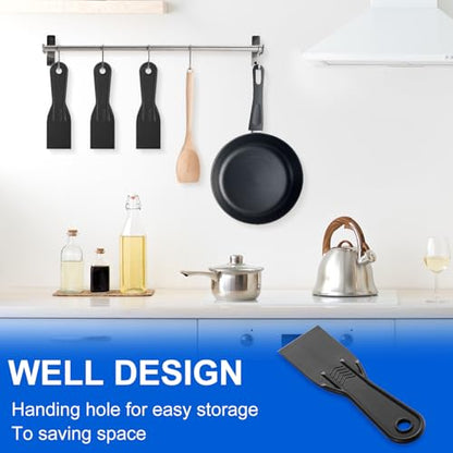 6 PCS Plastic Putty Knife, 2 Inch Black Flexible Putty Knife Scraper for Taping Drywall Spreading Repairing Walls Scratching