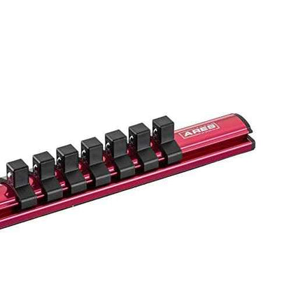 ARES 71181-3/8-Inch Drive Magnetic Socket Organizer - Aluminum Rail Stores up to 12 Sockets and Keeps Your Tool Box Organized