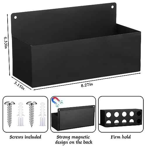 Gisafai 2 Pcs Magnetic Aerosol Spray Can Holder Heavy Duty Magnet Toolbox Bottle Holder Easy Install Spray Can Organizer Wall Mounted Bottle Rack for Garage(8.27 x 3.15 x 4.33 Inch,Black)