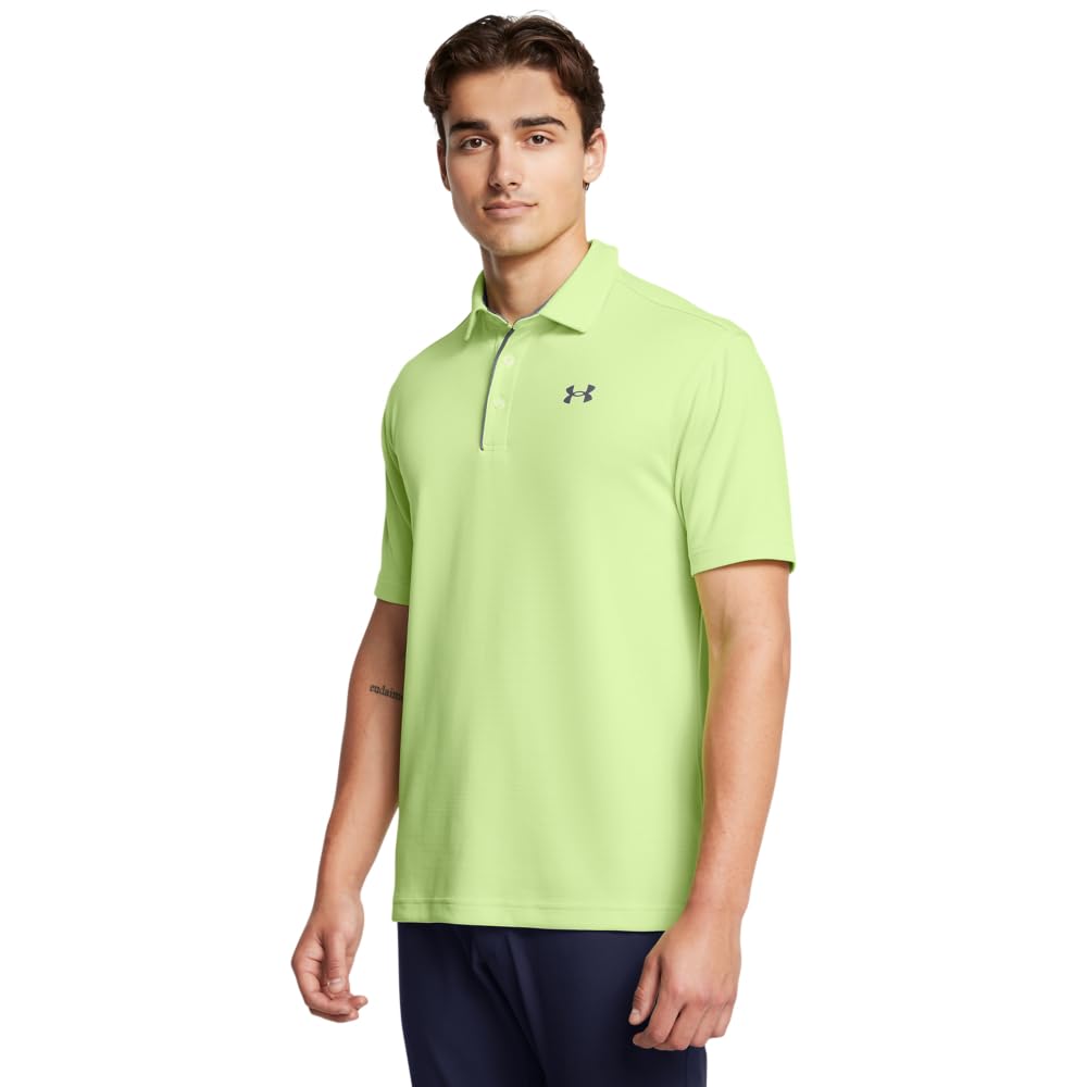 Under Armour Men's Tech Golf Polo, (304) Morph Green / / Pitch Gray, 3X-Large