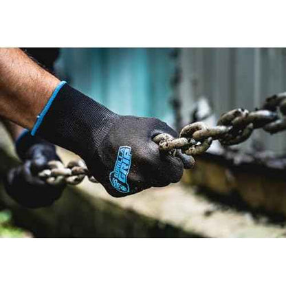 Gorilla Grip Work Gloves, Never Slip Maximum Grip All-Purpose, Gloves for Men, Superior in Wet, Dry, Oily Conditions, Polymer Palm, Large Size, 10 Pairs, Black/Blue | 25162-60