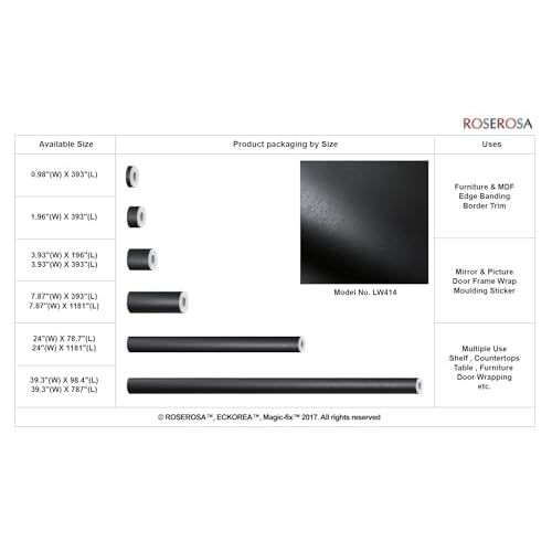 ROSEROSA Peel and Stick Premium Faux Leather Self-Adhesive Wallpaper Door Wrap Countertop Moulding Trim LW414