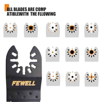 FEWELL 20PCS Titanium Oscillating Saw Blades, Universal Multitool Blades for Hard Materials, Metal, Wood, Plastic, Nails Fits Most Tools