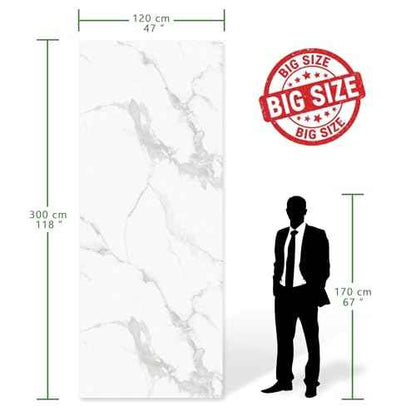 Marble Peel and Stick Waterproof Wall Paneling, 118" x 47" Carrara White Glossy Finish Self-Adhesive Backsplash Tile Vinyl Wall Panel for Kitchen Bathroom Wall Decor, Covers 38.75 Sq. Ft.