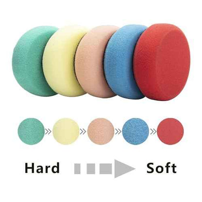 Car Foam Drill Polishing Pad Kit, 44Pcs 1inch 2inch 3inch Detail Polishing Buffing Pad Mix Size Car Detailing Kit with 5/8-11 Thread Backing pad & Adapters for Buffer Polisher Polishing, Buffing