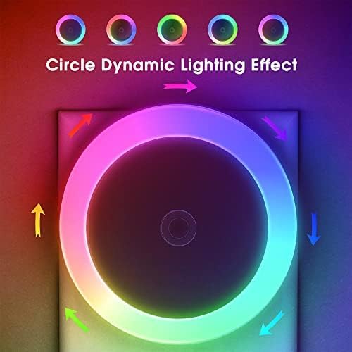 Night Light for Kids, Dynamic RGB Night Lights Color Changing, Nightlight with Light Sensors, Kids Night Lights for Bedroom, Plug in Nightlight for Boys, Girl Night Light, 2 Pack