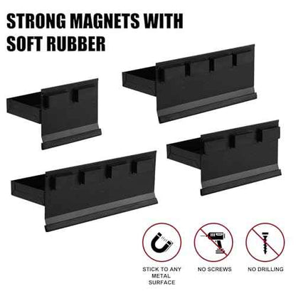 Mayouko 4PCS Magnetic Tool Parts Tray Shelf Set, Magnetic Storage for Toolbox, Tool Box Accessories for Van Workshop, Garage,Toolbox, Tool Chest, 6",8",10",12" Magnetic Tray