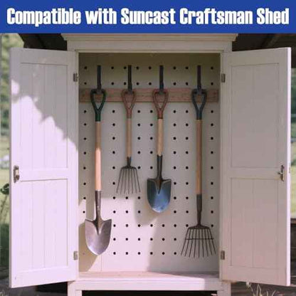 21 Pcs Storage Shed Tool Hooks, Craftsman Shed Shelves Accessories for Hanging Organization J/U-Shape ABS Hanger with Replacement Screws for Wrench Shovels Rakes (Black)
