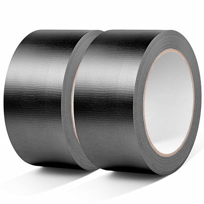 Black Duct Tape Heavy-Duty Waterproof Duct Tape- Strong Adhesive, Waterproof, Residue-Free, 2 Inches x 22 Yards, for Repairs and Industrial Use (2-Pack)