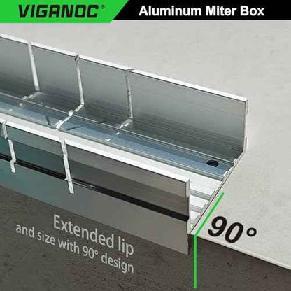 Metal Mitre Box by Aluminium and Steel Construction, 5.3 Inch Small Tiny Mitre Box for Manual Saw and Handsaws with 3 Cutting Angles - Ideal For Cutting Wood and Soft Metals