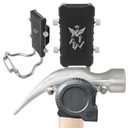 3 in 1 Magnetic Tool Holder, Drill Belt Clip Tape Measure Holder, Hammer Holder, for Nails, Hammer, Spanner and Any Magnet Hardware, for Drill, Nailer, Tape Measure, or Tools with Hanger Clips