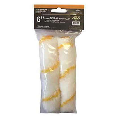 Grip Tight Tools MRA6 Paint Roller Cover Refill, 6" Fabric Roller 1/2" Nap, 2-Pack