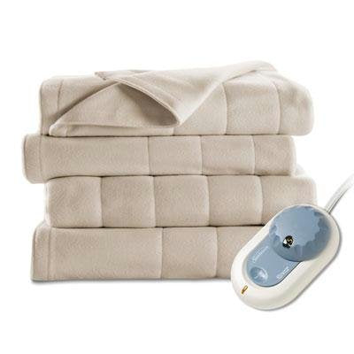 Sunbeam Royal Ultra Fleece Heated Electric Blanket King Size, 90" x 100", 12 Heat Settings, 12-Hour Auto Shut-Off, Machine Washable, Pebble Beige