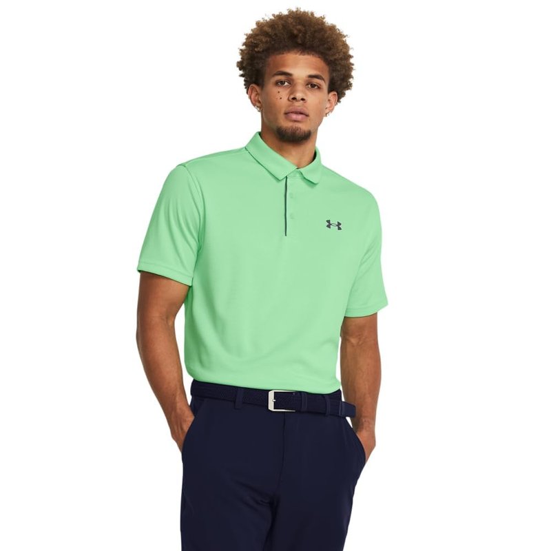 Under Armour Men's Tech Golf Polo, (350) Matrix Green / / Pitch Gray, Small Tall