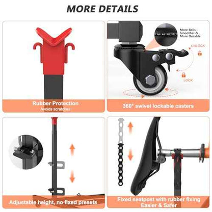 Vertical Bike Stand,Freestanding Space-Saving Bike Rack with Adjustable Height for Wheels Sizes up to 29¡±,Indoor Bike Storage Rack for Garage & Apartment, Upright Bicycle Floor Holder for MTB Road
