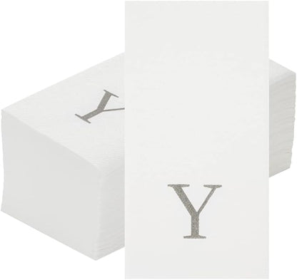 Luxenap 15.8 X 7.9 Inch Linen-Feel Guest Towels, 50 Lettered Hand Towels