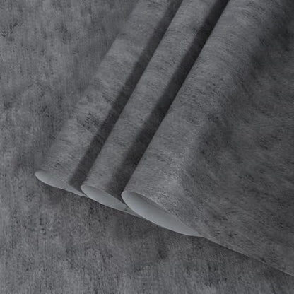 Concrete Wallpaper 15.7 in x 118 in, Peel and Stick Vinyl Cement Concrete Contact Paper for Walls Cabinets, Waterproof Removable Textured Wallpaper