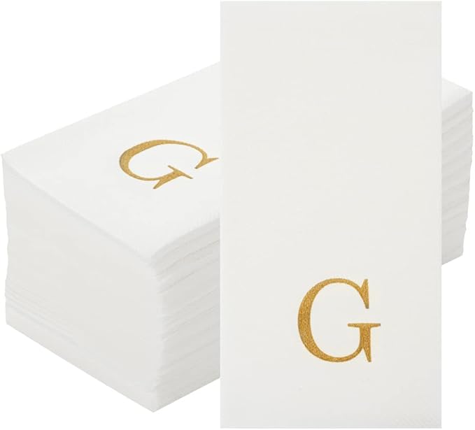 Luxenap 15.8 X 7.9 Inch Linen-Feel Guest Towels, 50 Lettered Hand Towels