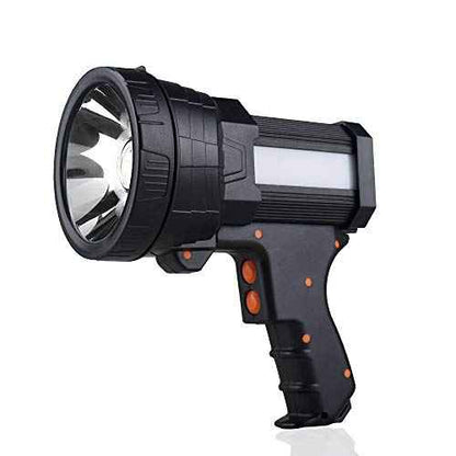 YIERBLUE Rechargeable Spotlight, Super Bright 100,000 High Lumen LED Handheld Spotlight Long Lasting Large Flashlight Searchlight and Flood Camping Flashlight with Foldable Tripod Black