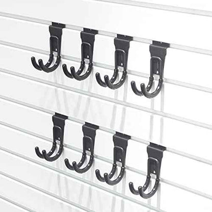 Slatwall Hooks, Heavy-Duty Slatwall Accessories, Black Slat Wall J Hooks, 8 Pack