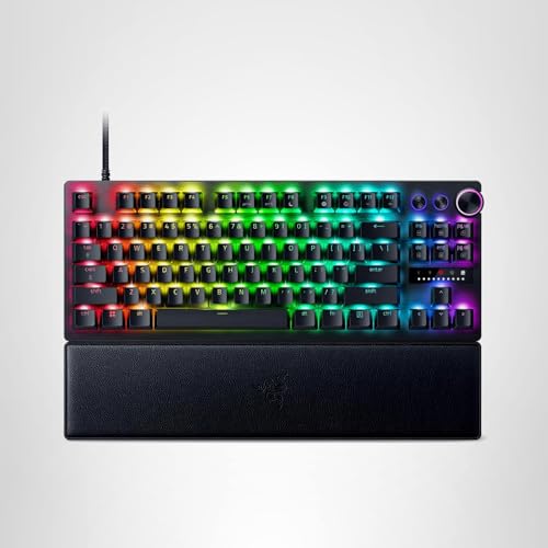 Razer Huntsman V3 Pro TKL Esports Gaming Keyboard: Analog Optical Switches - Razer Snap Tap - Rapid Trigger - Adjustable Actuation - Media Keys & Dial - Doubleshot PBT Keycaps - Wrist Rest - Black