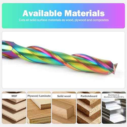 Extra Long 5 Inch Upcut Spiral Router Bit 1/2 Inch Shank, Solid Carbide Up Cut Spiral CNC Router Bits Wood End Mill Bits with TAC Coating for Woodworking Mortise Slot Cutting