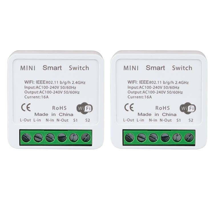 WiFi Smart Switch Light Switch, Compatible with Alexa/Google Home, APP Remote Control, Voice Control, DIY Mode, Timer Function, LAN Control, No Hub Required, 2 Way 16A(4 Pack)