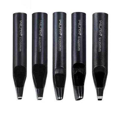 WUTA 5 Pcs Oval Leather Hole Punch,Belt Hole Punch for Leather,Leather Punch Cutter Tool for Belt Watch Band,Leather DIYHole Punch Tool Kit