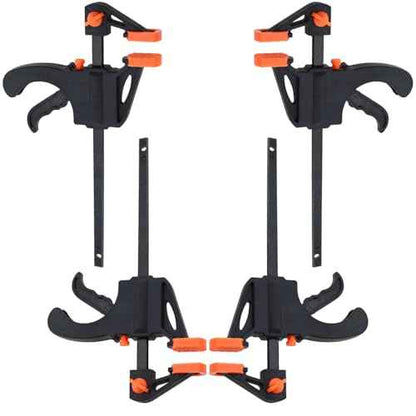 TAODAN 4PCS 4 Inch Trigger Quick Grip Clamps Bar Clamp Trigger Quick Grip Clamp Single Hand Ratchet Woodworking Clamp for Wood Bonding Processes