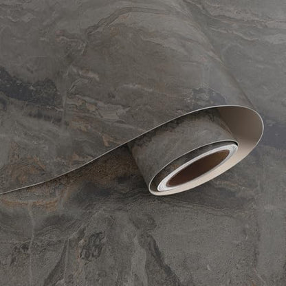 VaryPaper Dark Smoky Brown Marble Contact Paper Waterproof Matte Marble Peel and Stick Wallpaper for Bathroom Kitchen Walls Removable Self Adhesive Granite Vinyl Wrap for Countertops 15.7''x78.7''