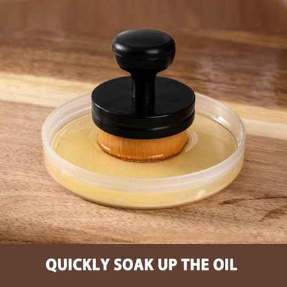 Cutting Board Oil Wax Applicator with Holder, Board Applicator for Applying Mineral Oil, Wax, Wood Oil on Cutting Boards, Spatula, Butcher Blocks, Spoon and Other Wooden Bamboo Utensils