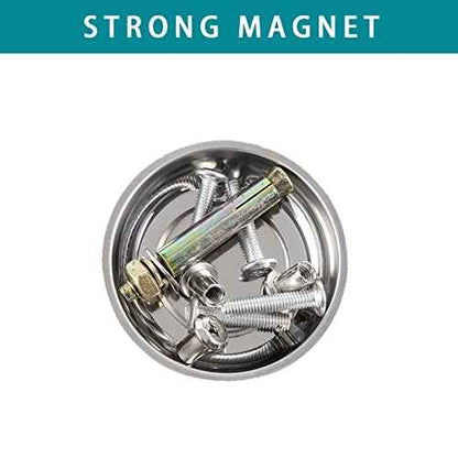 6 Pieces 4.2¡± Round Magnetic Bowl Trays Set Stainless Steel Magnet Tool Tray Parts Holder for Screws, Sockets, Bolts, Pins, Mechanic's and Automotive
