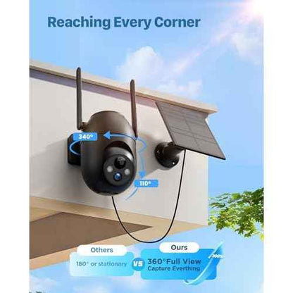 Security Cameras Wireless Outdoor Solar: 2K WiFi Camera for Home Security System - Battery Powered Cam IP66 Waterproof Motion Sensor - Camaras de Seguridad para Casa Inalambricas