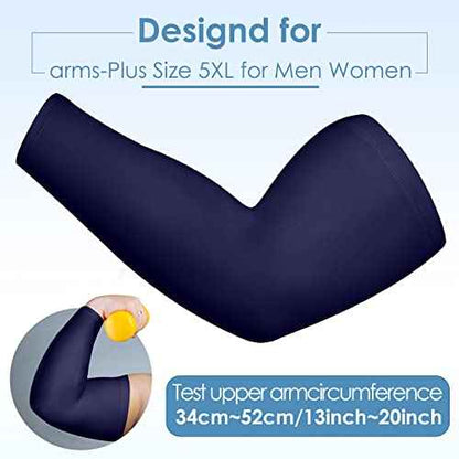 10 Pairs Plus Size Arm Sleeves UV Sun Protection Sleeves Cooling Ice Silk Arm Oversized Tattoo Sleeve Covers for Women Men, 10 Colors
