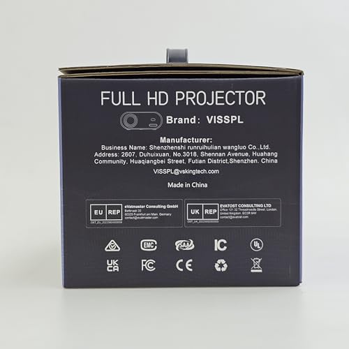 Mini Projector with WiFi and Bluetooth, VISSPL Full HD 1080P Projector, Portable Outdoor Projector with Tripod, Home Theater Movie Phone Projector Compatible with Android/iOS/Windows/TV Stick/HDMI/USB
