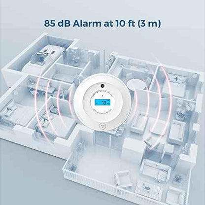 AEGISLINK Smoke and Carbon Monoxide Detector 10-Year Lifespan, Photoelectric Fire Alarm and Electrochemical CO Alarm with Test/Silence Button, with Replaceable Battery, SC240