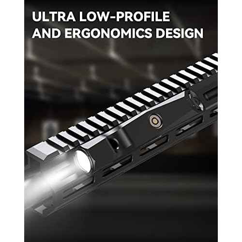 VOTATU ML40 1450 Lumens Weapon Light Compatible with M-Lok Rail Surface, Tactical Flashlight for Rifle, Strobe Function, Magnetic Rechargeable