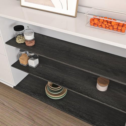 Livelynine Espresso Wood Stain Contact Paper Peel and Stick Countertops Waterproof Kitchen Cabinet Wallpaper Dark Grey Wood Grain Vinyl Wrap for Cabinets Desk Cover Laminate Countertop Roll 15.8x78.8